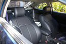 Clazzio Genuine Leather Custom Seat Covers for 2009-2012 Nissan 370Z - Black with Blue Stitching - Premium Seat Covers