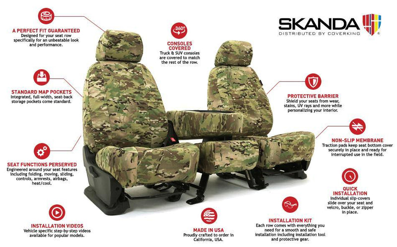 Multi-Cam Camo Ballistic Tailored Seat Covers - Premium Seat Covers