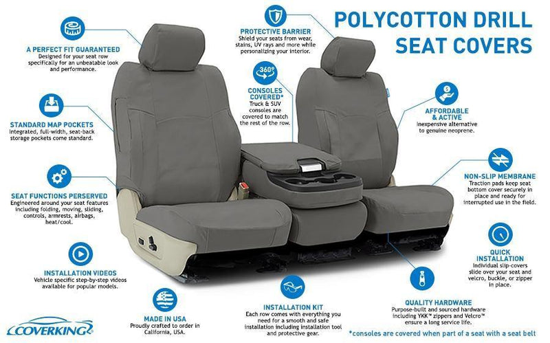 Poly Cotton Drill Tailored Seat Covers - Premium Seat Covers