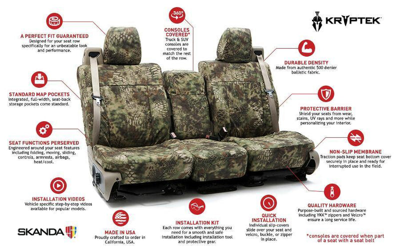 Kryptek Ballistic Custom Tailored Seat Covers - Premium Seat Covers