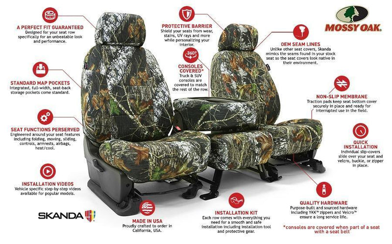 Mossy Oak Camo Tailored Seat Covers - Premium Seat Covers